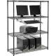Black Metal Shelf Shop Storage Display Rack Freestanding Organizer 36W X 14D