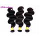 Soft Natural Color 9A Virgin Peruvian Hair Weave With Full Cuticle
