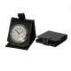 Folding Black Leather Alarm Clock Portable Artware