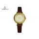 Durable Gold Shell Ladies Quartz Watch Narrow Band With Three Stitches