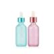 Semi Transparent Blue Pink Glass Dropper Empty Essential Oil Bottle 30ml