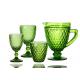 Solid Green 14cm Coloured Whisky Glasses , 350ml Embossed Wine Glasses