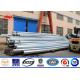69kv Distribution Line Steel Power Pole With Cross Arm Accessories