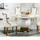 luxury dining room 8 persons round marble table with Lazy Susan furniture