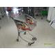 Zinc Chrome Plating Supermarket Shopping Cart , 40KGS Loading Capacity