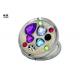 Small Iron Compact Magnifying Mirror , Colorful Shiny Crystal Jewelled Compact Mirror