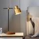 Modern Wooden Base Gold Touch Table Lamp With Wireless Charging