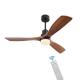 120V AC DC Wood Ceiling Fan Light Remote Control Living Room Chandelier