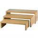Modern Bamboo Stackable Shelf , Boutique Display Fixtures 3 Piece Cascade Riser Set