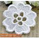 white flower Embroidery Lace patch motif applique trim headband hair bow garment clothing