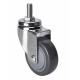 Single Ball Bearing 80kg Grey 3 Edl Chrome Threaded Swivel PU Caster 3733-77 for Caster