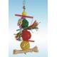 natural wood parrot toys 12 inches triple vine balls kabob for lovebirds