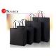 Custom Logo High Quality Small Middle Large Size metal buttom Flat paper rope handle Black Paper Bags