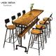 Rectangle Bistro Bar Table And Stools Wooden Metal Industrial High Table And Stools