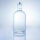 Round Glass Bottle 375ml Clear Empty Bottle For Spirits With Acid Etch Surface Handling