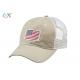 Polyester Fabric Custom Baseball Caps 100% Cotton With Embroidered U.S Flag Patch
