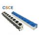8 Port Ganged RJ45 Modular Jack Connector , High Wearing Right Angle Ethernet Cable