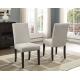 Nailhead Trim Nordic Fabric Dining Room Chairs With Black Powder Coated