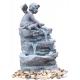 Angel On Rock Waterfall Resin Garden Fountains with LED Light Anchor Falls Cascading