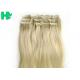 Bright Blonde Synthetic Human Hair Extensions No Chemical Processed Virgin Hair