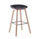 Polypropylene Tall Bar Stool Chair Wooden Legs 40 Inch