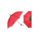 Lovely Strawberry Handle Kids Compact Umbrella 18 Inch Kid Safe Design