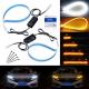 Flowing Bar Silicone Drl Daytime Running Lights 45CM 17.7 White Amber Flexible LED Tube Strip