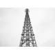 Power Cable Silver Electric Transmission Tower , Painted Tubular Antenna Tower