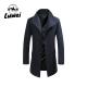 Large Lapel Medium Long Cashmere Classic Utility Male Turn-down Collar Slim Fit Overcoat Trench Fox Jacket Man Coat
