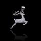 Beautiful Bucks 925 Silver Cubic Zirconia Pendant / Luxury Silver Deer Pendant