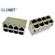 Female Ethernet Connector Magnetic POE RJ45 Network Jack 2x4 Stacked