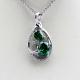Fashion Sterling Silver Pendant with Green Cubic Zirconia (PSJ0386)