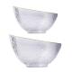 Handmade Bevel Clear Lead Free Glass Bowls With Gold Rim