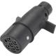 Black 7 Pin European Trailer Connector Plug With Nut Trailer Connector