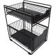 37L*21.5W*43Hcm Stainless Steel Kitchenwares 2 Tier Kitchen Storage Rack