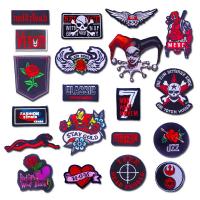 Garment Custom Woven Patches School Uniform Shoulder Badges Merrow Stiching