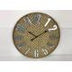 ZYWSC001 27.5 Farmhouse Bamboo Rattan Round Wall Clock Country Style For Wall Decor