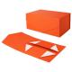 Customized Collapsible Gift Box Orange Cardboard Treat Boxes With Magnetic Closure