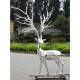 Hotel Decor Deer Stainless Steel Mirror Sculpture Garden Scenic Courtyard Park