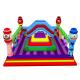 Square Shape Inflatable Sports Games Monsters Themed Soft Air Mountain With Big Slide Inside