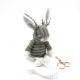 Gray Rabbit Key Chain 3 Dimensional Corduroy Material Filled With Cotton