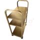 Titanium Gold Stainless Steel Metal Fabrication Brushed Finished Restaurant Hand Push Dining Trolley