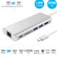 6 in 1 Type-c Adapter USB-C Hub to 4K to Gigabit Ethernet RJ45 to USB-C Charging 3 USB 3.0