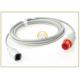 Gray 6 Pin Invasive Blood Pressure Cable For Spacelabs Mindray Goldway