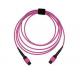 Multi Colored Multimode MPO Fiber Optic Patch Cord Jumper With LSZH Jacket