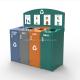 OEM Outdoor Recycling Containers , Patio Recycling Bins With 4 Compartment