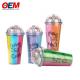 Customized PP Double Wall Cup With Straw OEM Plastic Cup Made Water Cup