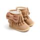 Amazon hot Fringed bowknot PU Leather Soft sole Newborn toddler baby boots leather