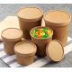 8 Oz Food Takeaway Containers Kraft Paper Soup Bowl Fruit Pizza Soup Safety