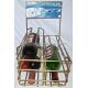 Liquor Shop Gin Commercial Countertop Wire Wine Rack Display Finished Golden Color